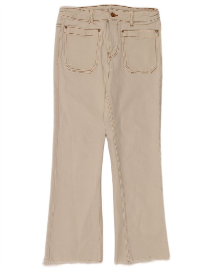Calça jeans feminina Zara Bootcut W28 L26 algodão branco
