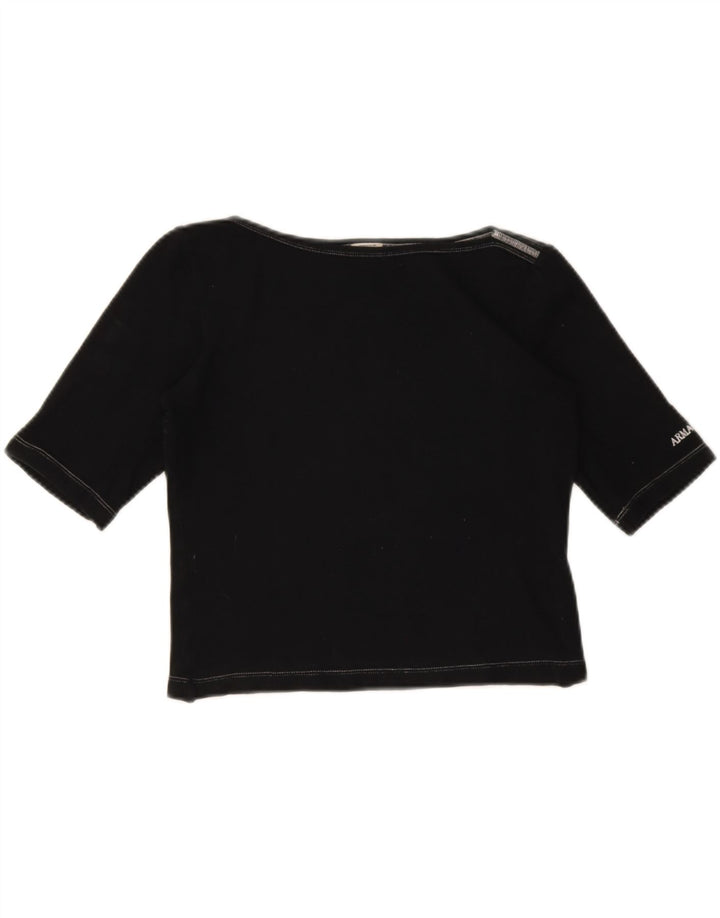 Camiseta feminina Armani Jeans crop top IT 44 médio preto