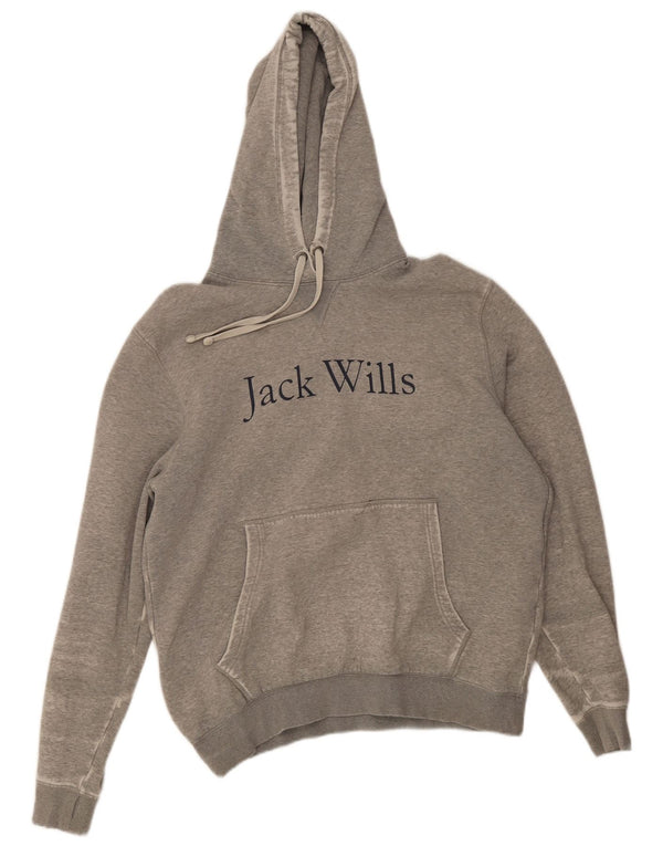 Jumper com capuz gráfico masculino Jack Wills XL cinza manchado