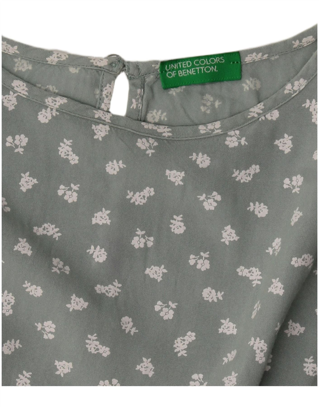 Vestido Básico Menina BENETTON 11-12 Anos Verde Floral