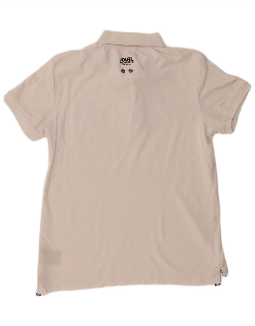 Camisa polo masculina Karl Lagerfeld de algodão branco médio