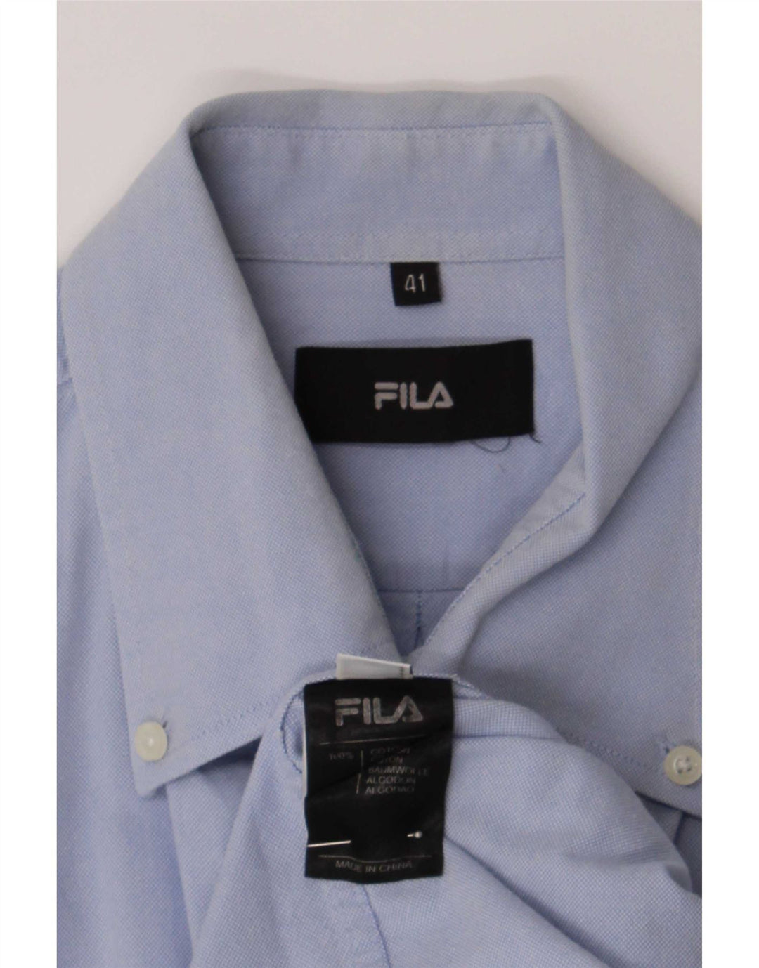 Camisa masculina Fila tamanho 41 grande algodão azul