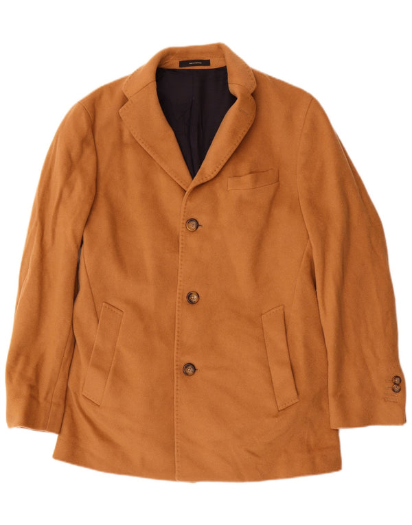 Sobretudo masculino Massimo Dutti com 3 botões EU 48 lã bege médio