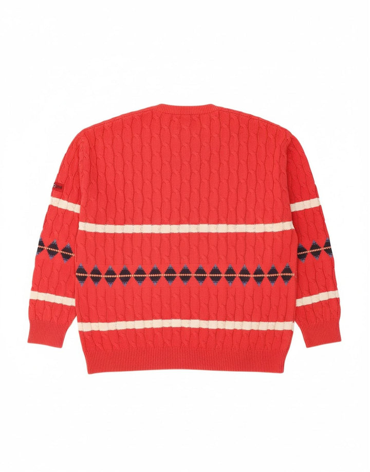 EXPLORER Suéter masculino com decote em V IT 56 2XL listrado vermelho
