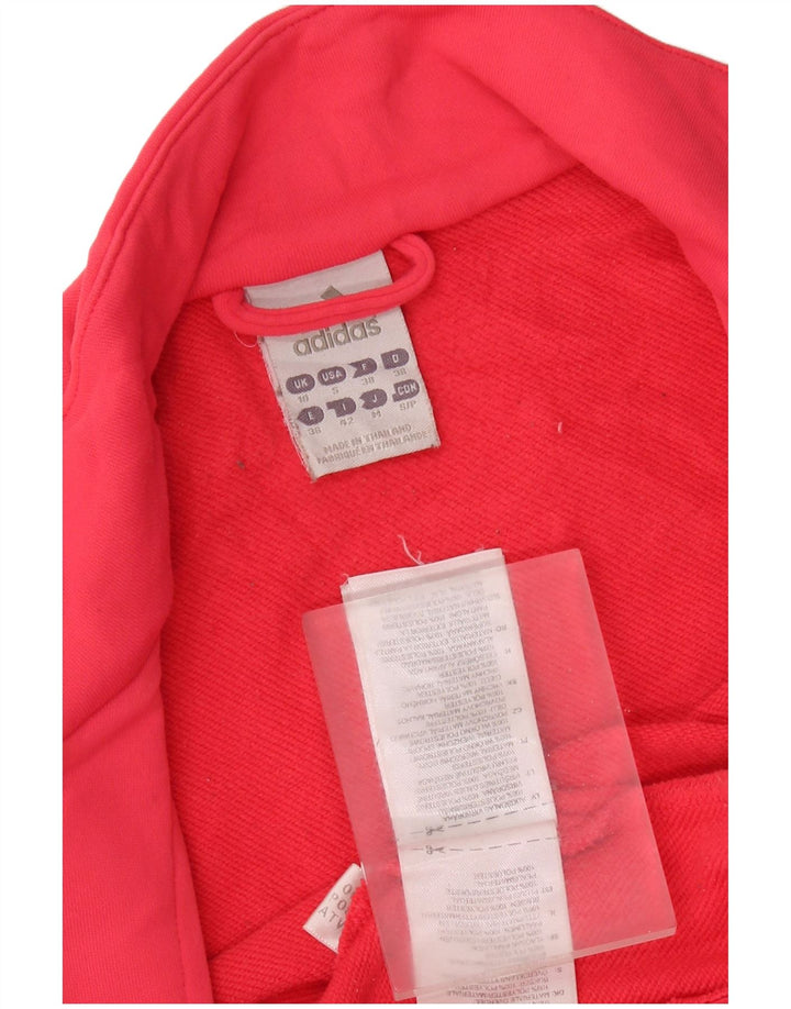 ADIDAS Womens Tracksuit Top Jacket UK 10 Pequeno Rosa Poliéster