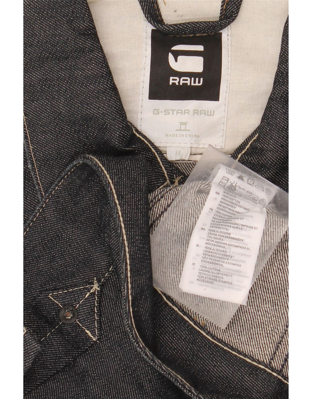 Jaqueta jeans feminina G-STAR Reino Unido 14 algodão azul marinho médio