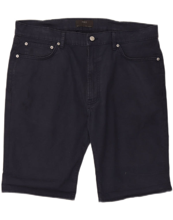 Shorts casuais masculinos Marks & Spencer W38 XL azul marinho algodão