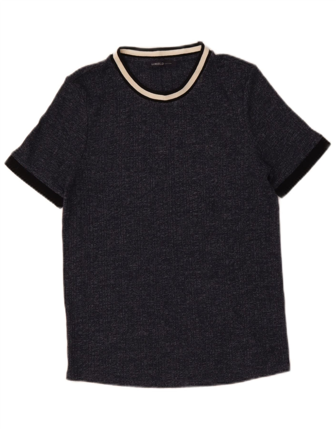 Camiseta feminina Marks & Spencer UK 14 médio azul marinho manchado