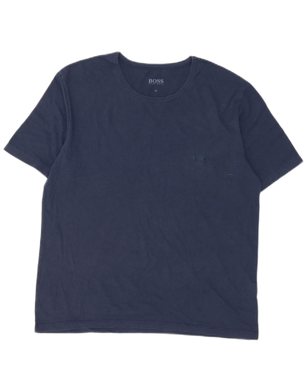 Hugo Boss Mens T-Shirt Top XL Navy Blue Cotton