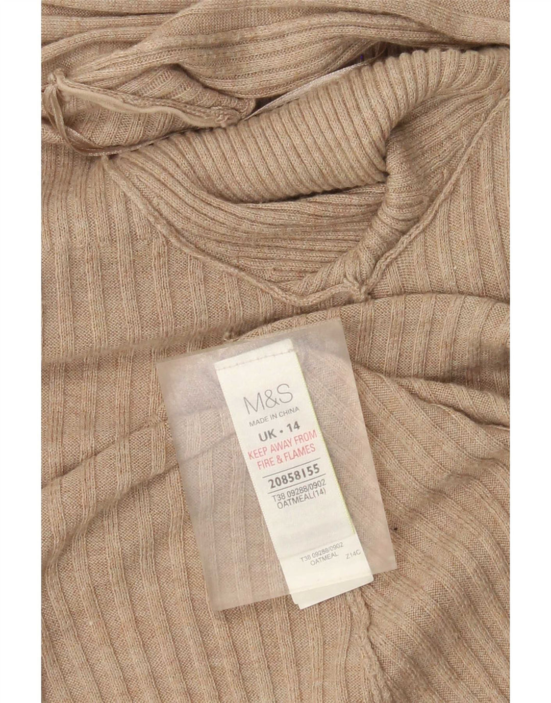Marks & Spencer Suéter feminino Longline Open Cardigan Reino Unido 14 Médio Bege