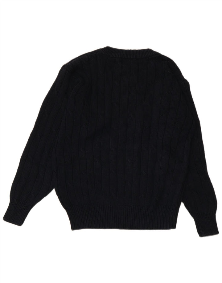 Suéter feminino CONTE OF FLORENCE com decote em V Reino Unido 10 pequeno azul marinho