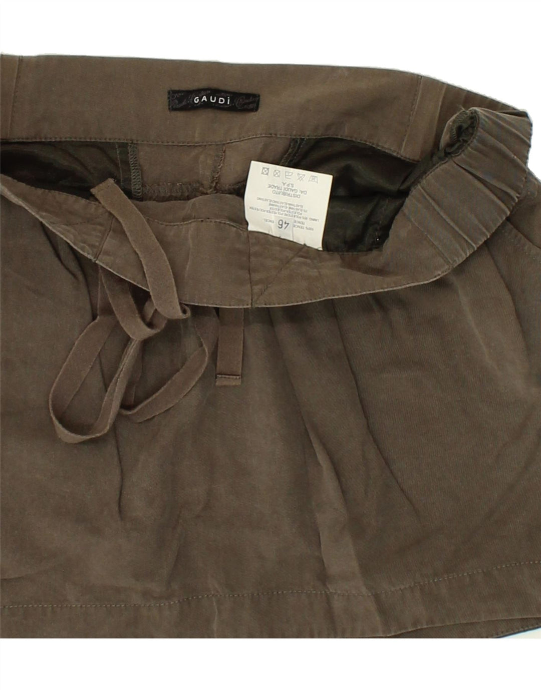 GAUDI Womens Mini Skirt IT 46 Large W34 Brown Tencel Vintage Gaudi and Second-Hand Gaudi from Messina Hembry 