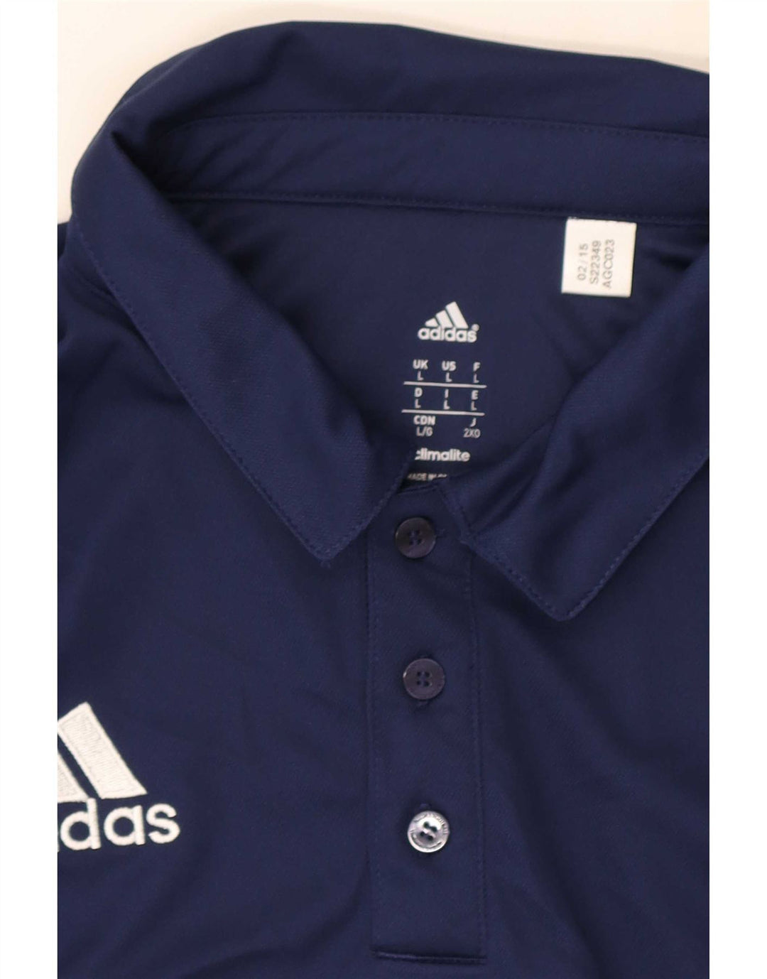 Camisa polo masculina Adidas Climalite grande poliéster azul marinho