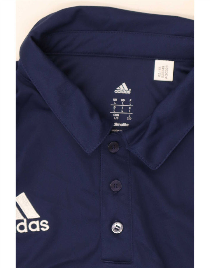 Camisa polo masculina Adidas Climalite grande poliéster azul marinho