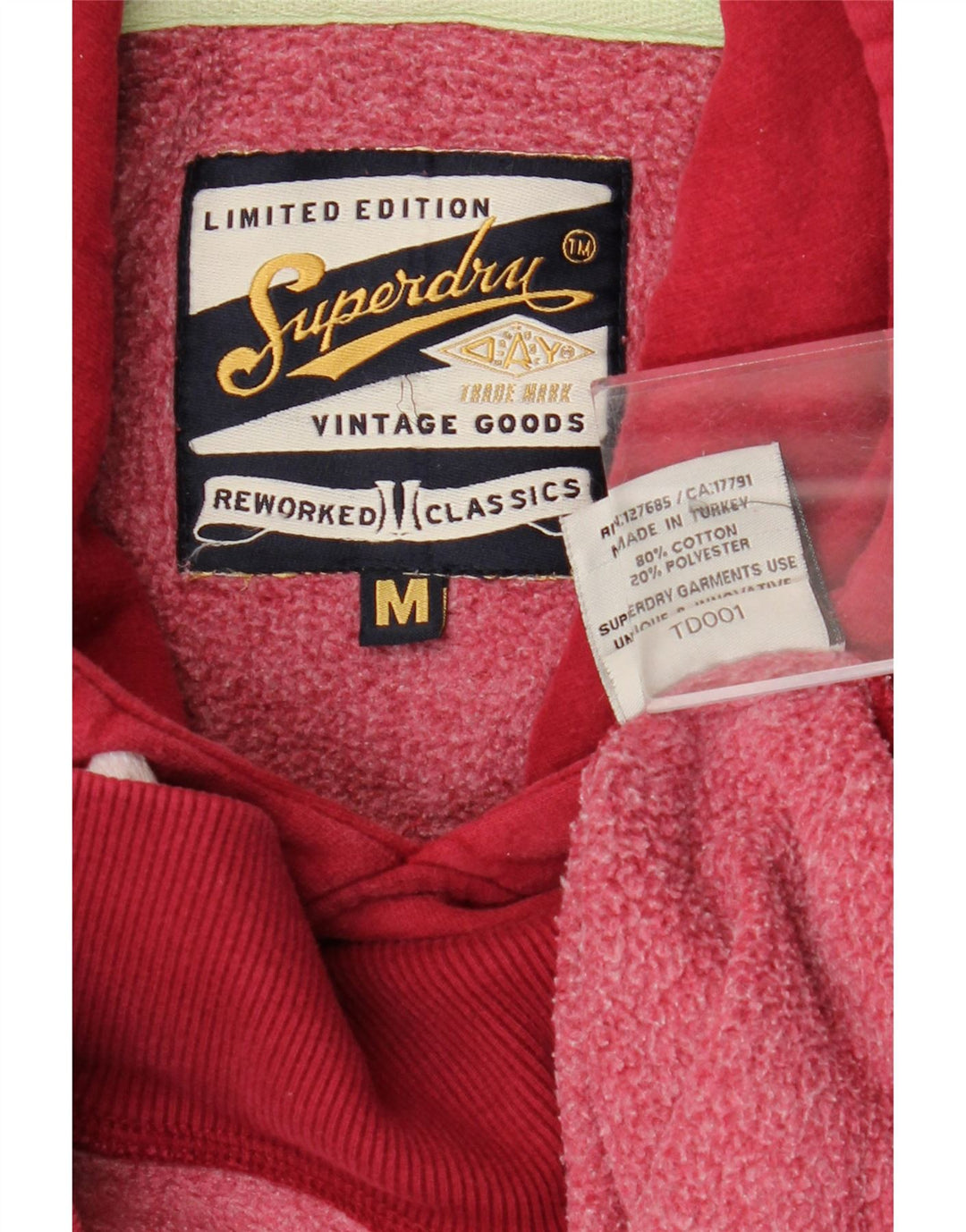 Superdry Mens Graphic Hoodie Jumper Médio Algodão Vermelho