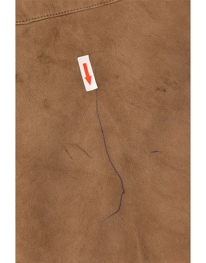 Casaco feminino vintage oversized shearling UK 10 pequeno marrom