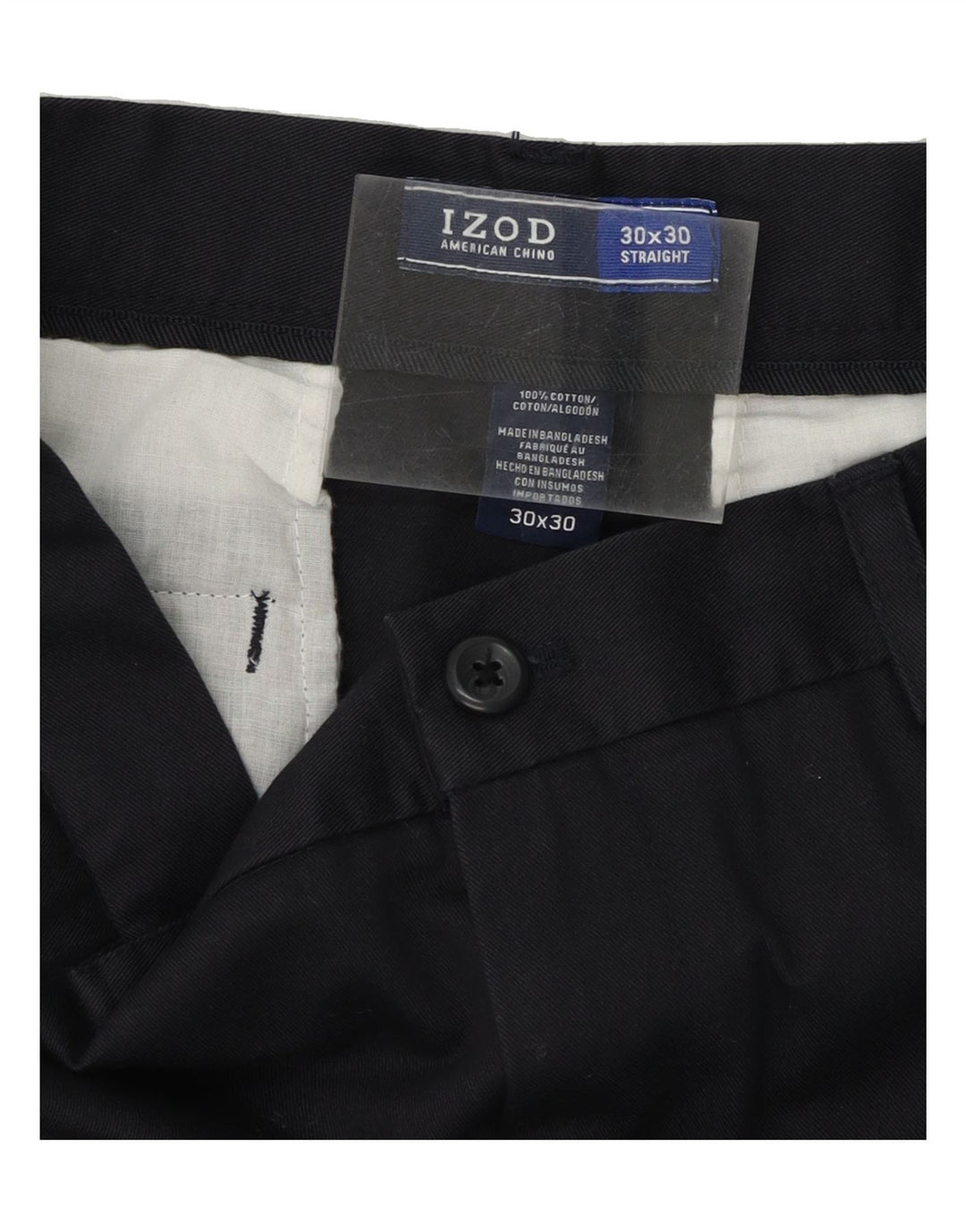 IZOD Mens Straight Chino Trousers W30 L30 Navy Blue Cotton Vintage Izod and Second-Hand Izod from Messina Hembry 