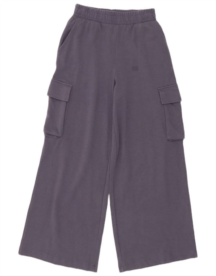 Zara Womens Cargo Tracksuit Calças Reino Unido 8 Pequeno Algodão Cinza
