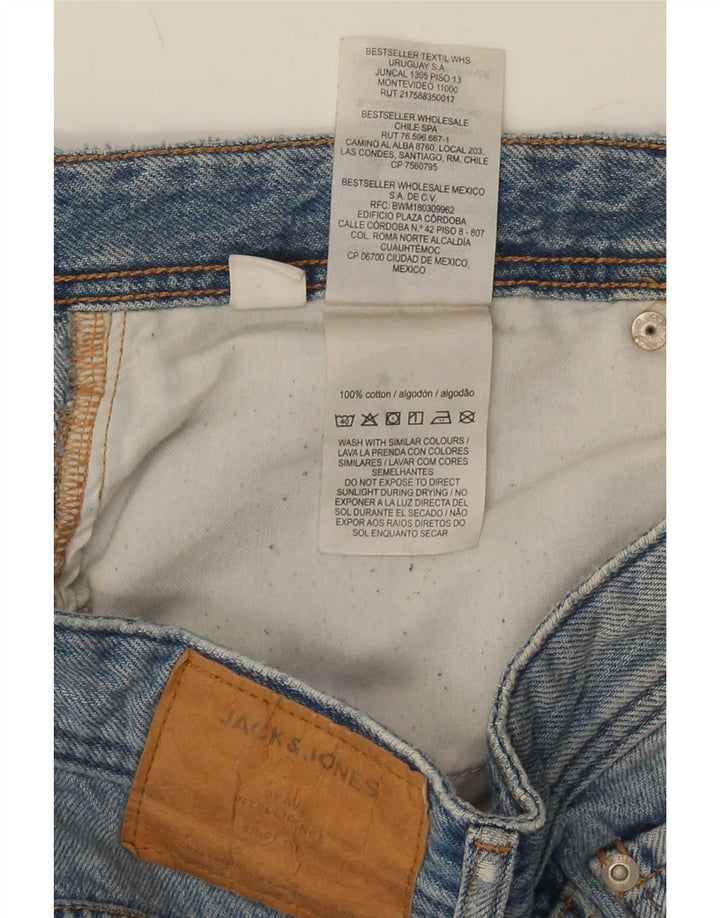 Jeans masculinos Jack & Jones desgastados slim W36 L28 algodão azul