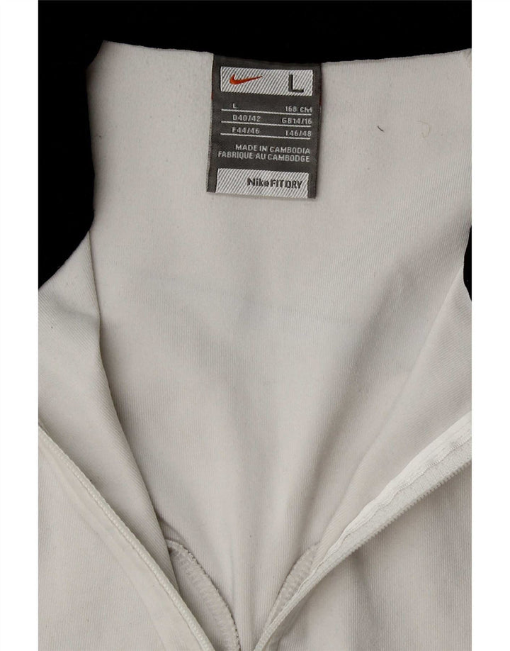 Nike Womens Dri Fit Tracksuit Top Jacket UK 14/16 Grande Branco