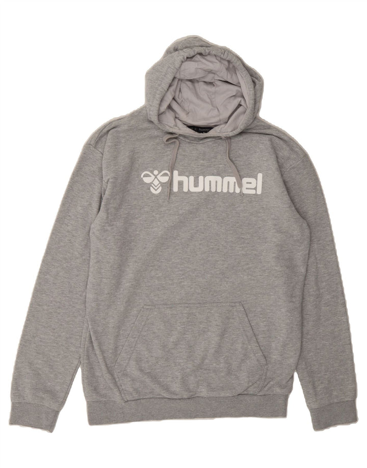 HUMMEL Mens Graphic Hoodie Jumper Medium Grey Cotton Vintage Hummel and Second-Hand Hummel from Messina Hembry 