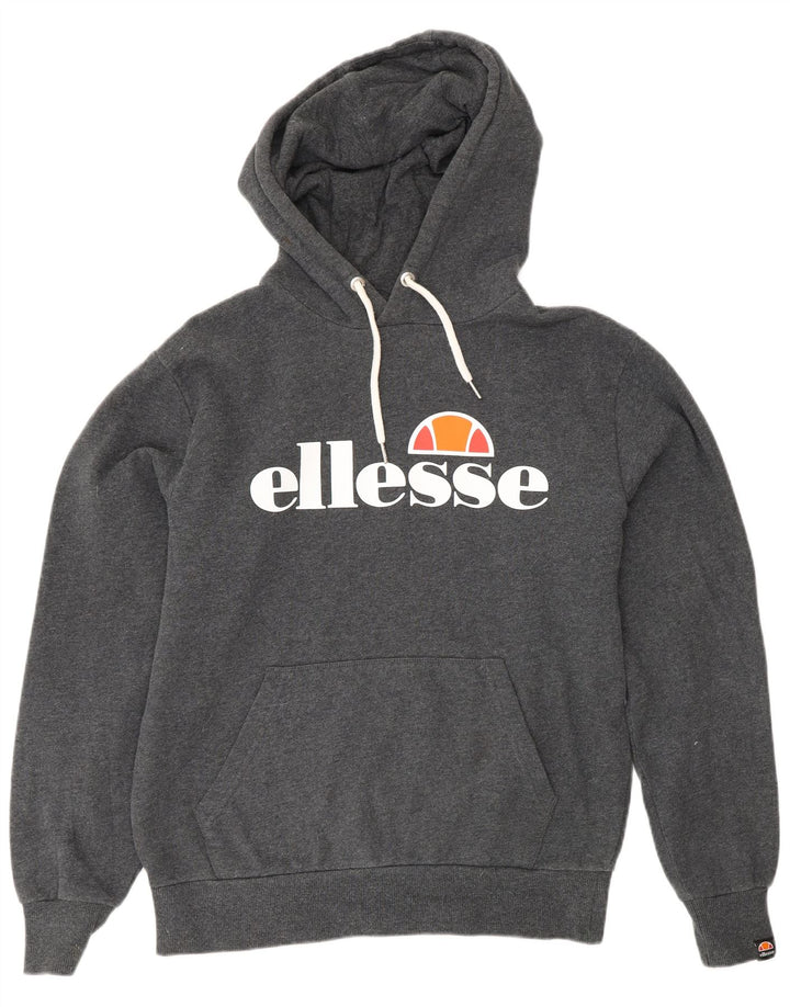 Suéter Ellesse masculino com capuz gráfico cinza médio algodão