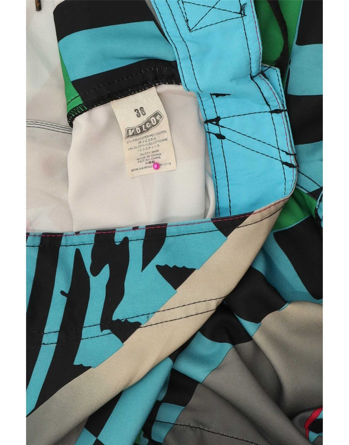 Shorts de natação masculino Volcom XL poliéster geométrico multicolorido