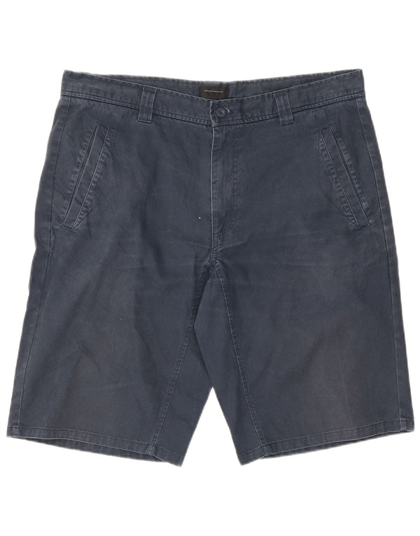 Sergio Tacchini Mens Chino Shorts EU 48 Médio W36 Azul Marinho Algodão
