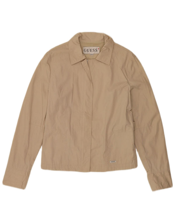 Jaqueta bomber feminina Guess UK 14 algodão bege médio