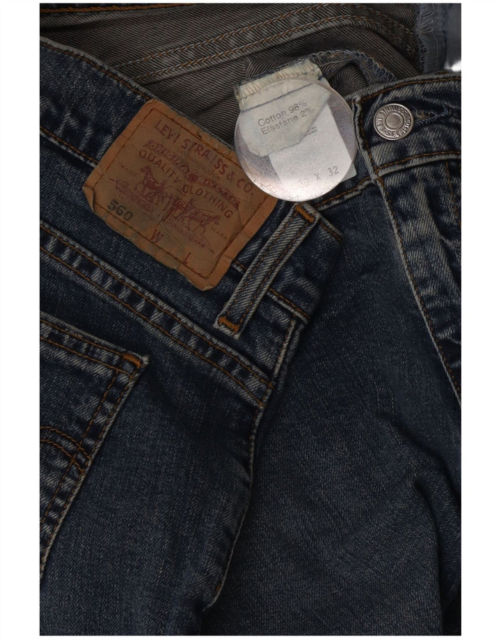 Calça jeans feminina Levi's 560 Straight W30 L29 azul algodão