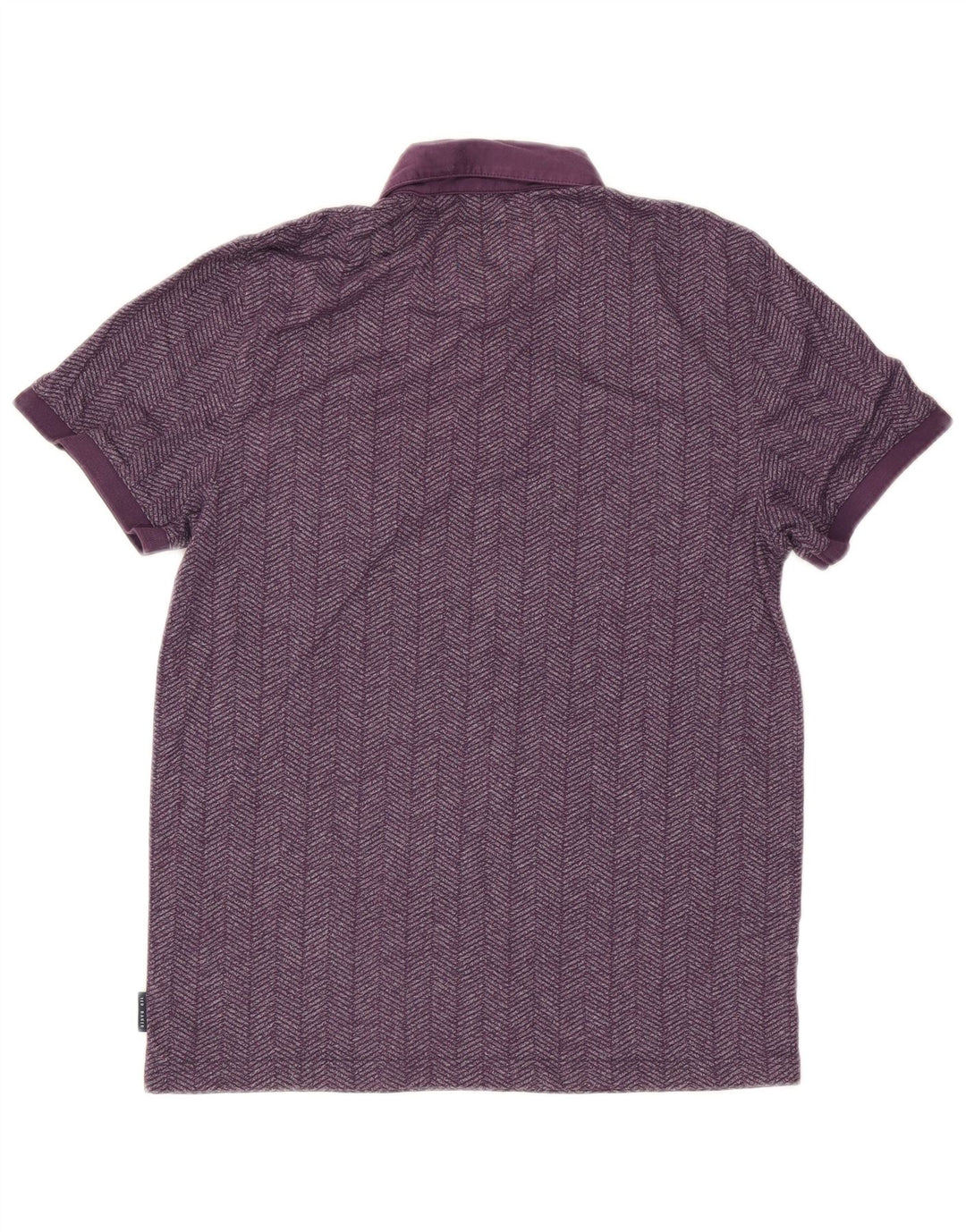 Camisa polo masculina Ted Baker tamanho 3 espinha de peixe roxa média