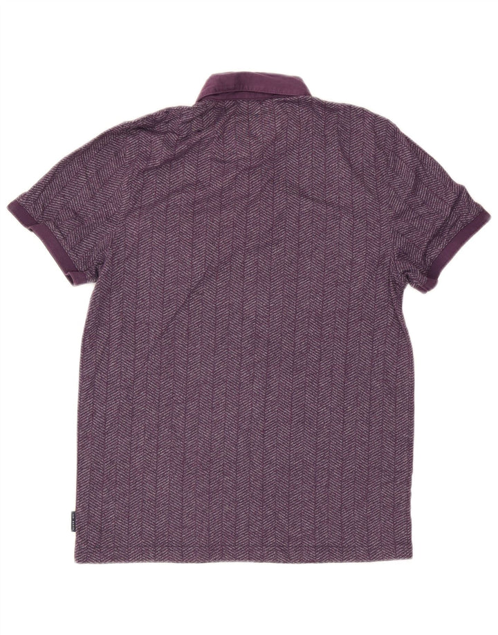 Camisa polo masculina Ted Baker tamanho 3 espinha de peixe roxa média