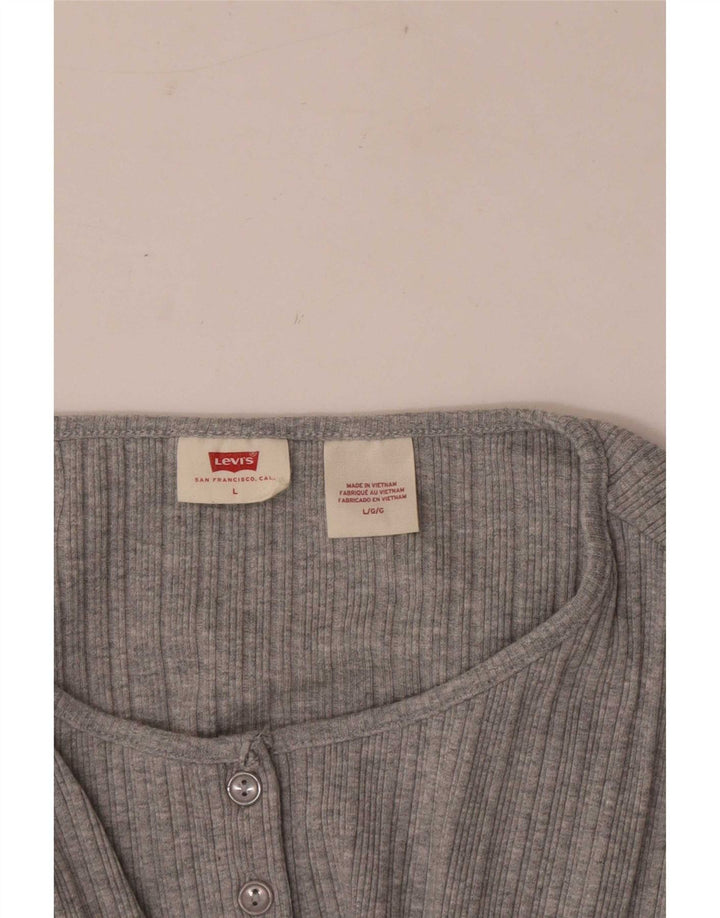 Levi's Womens Regular Top Manga Longa Reino Unido 14 Grande Cinza