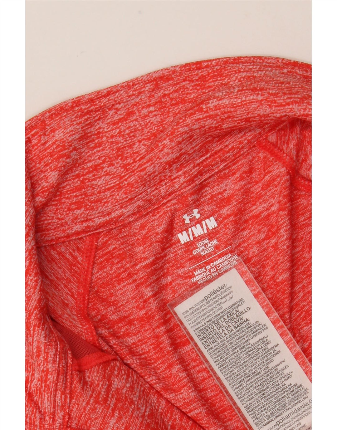 Under Armour feminino pulôver agasalho top UK 12 médio vermelho manchado