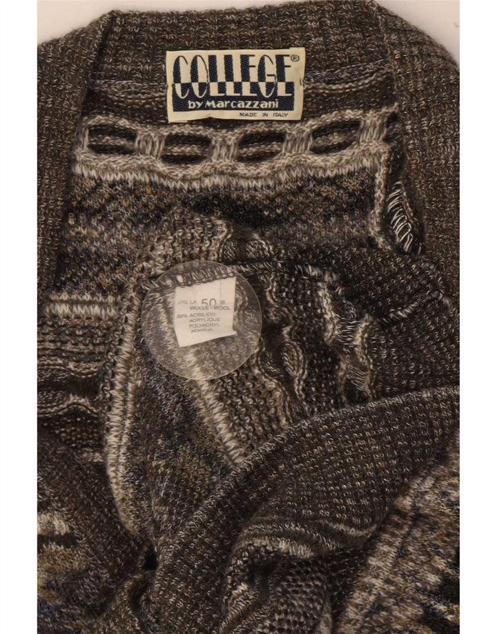 Suéter cardigã masculino Marcazzani IT 50 cinza médio retrô