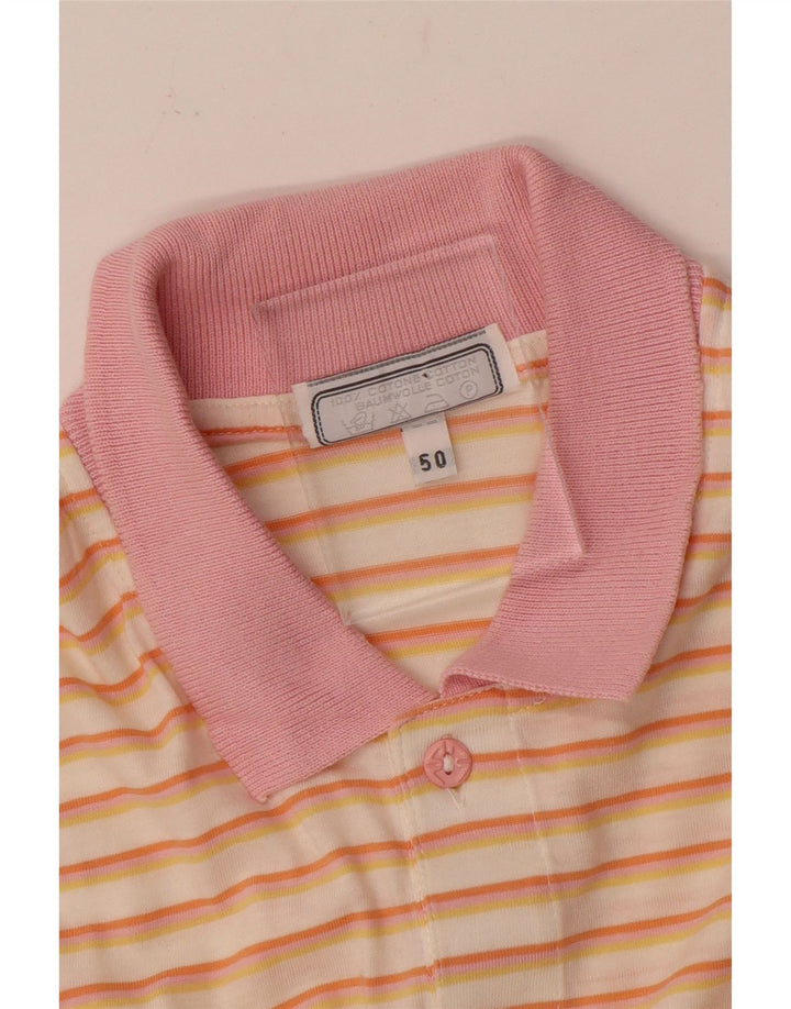 Camisa polo masculina Stefanel IT 50 algodão listrado multicolorido médio