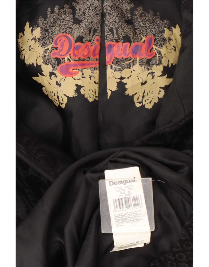 Sobretudo feminino Desigual EU 38 médio preto floral poliéster