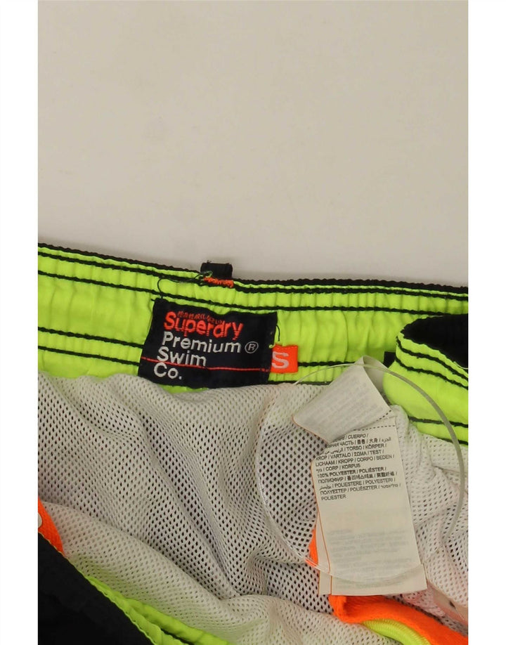 Shorts de natação masculino Superdry pequeno poliéster preto