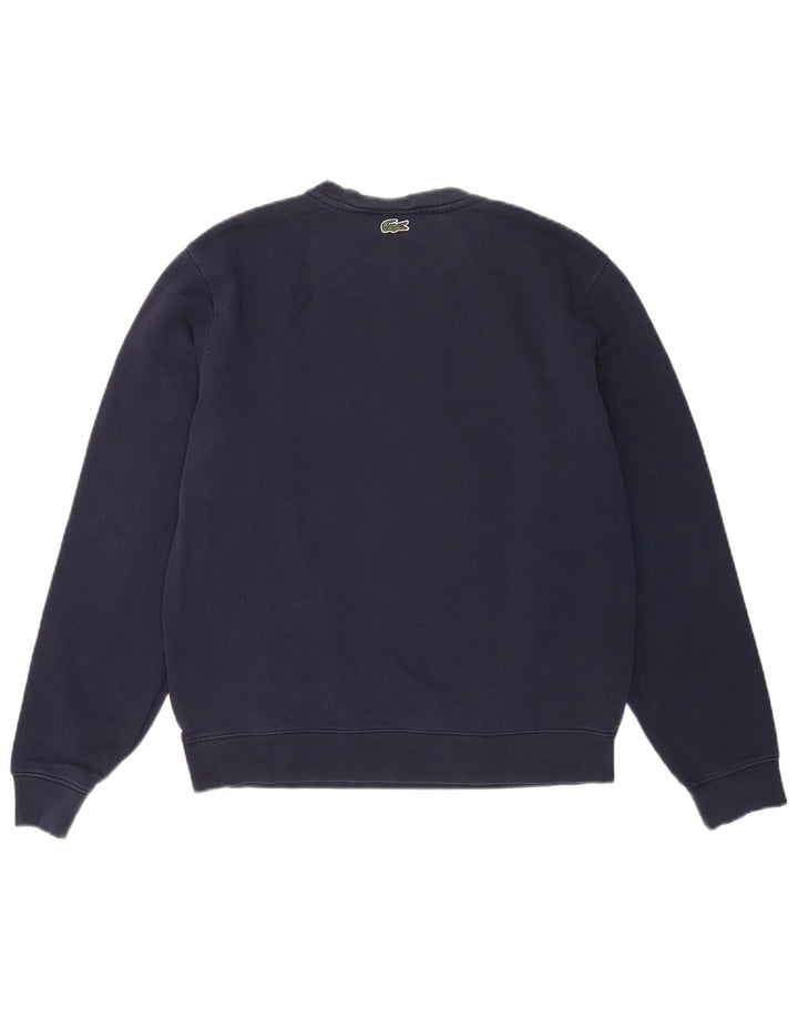 Lacoste moletom gráfico masculino tamanho 4 médio azul marinho algodão