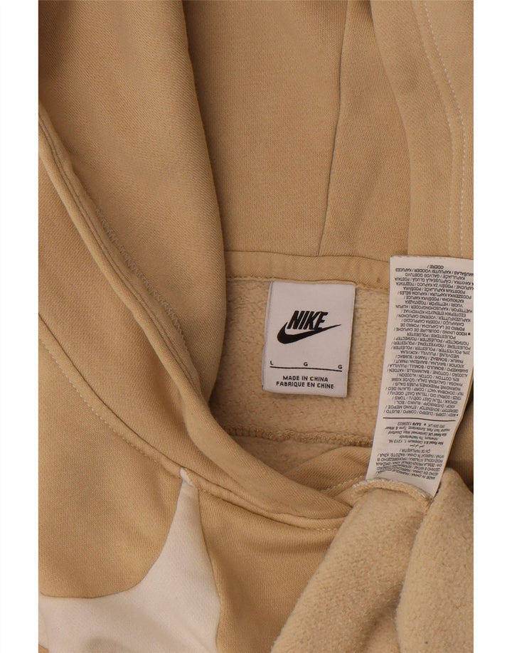 Jumper com capuz gráfico masculino Nike grande algodão bege
