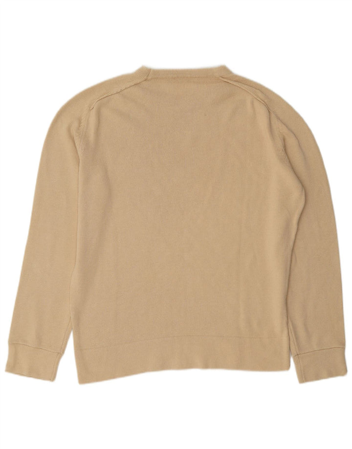 Suéter feminino Calvin Klein com gola redonda e ajuste regular Reino Unido 12 médio bege