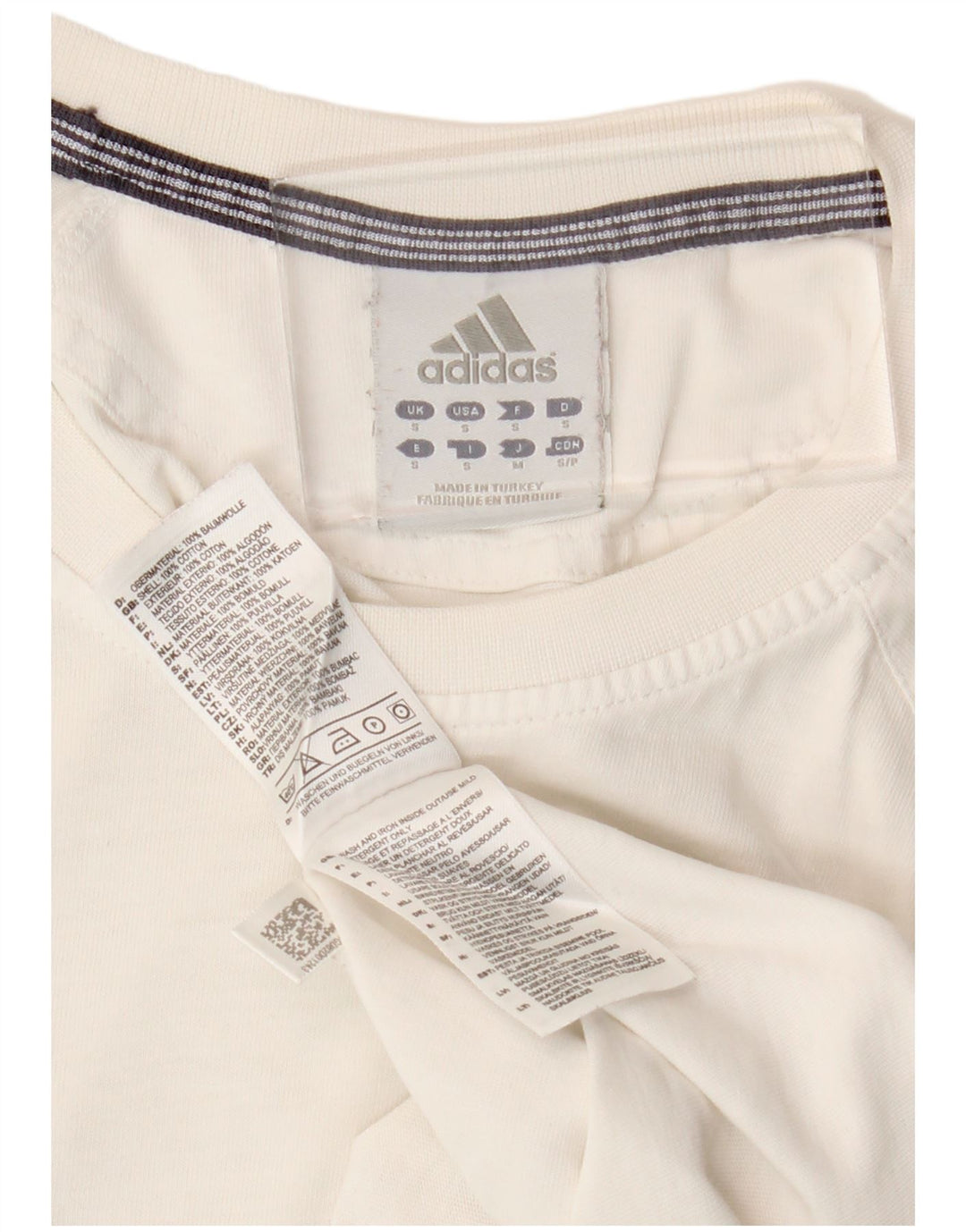 Adidas Mens Camiseta Top Pequeno Off White Algodão