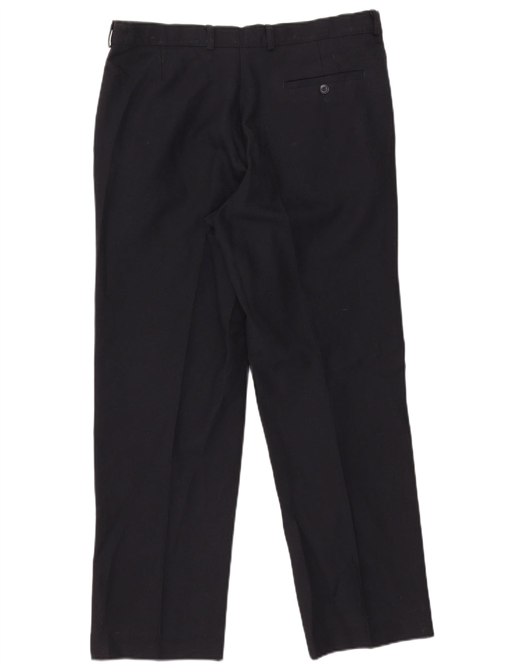 Calça chino reta masculina Marks & Spencer W34 L29 poliéster azul marinho