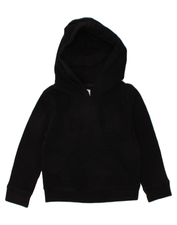 GAP Boys Graphic Hoodie Jumper 4-5 Years Black Cotton Vintage Gap and Second-Hand Gap from Messina Hembry 
