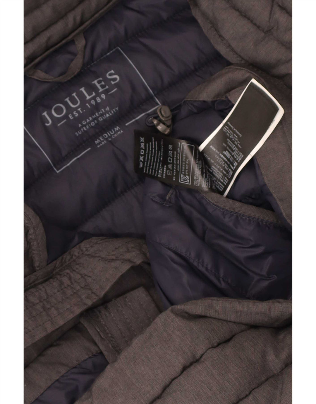 Joules Mens Colete Acolchoado UK 38 Poliamida Cinza Médio