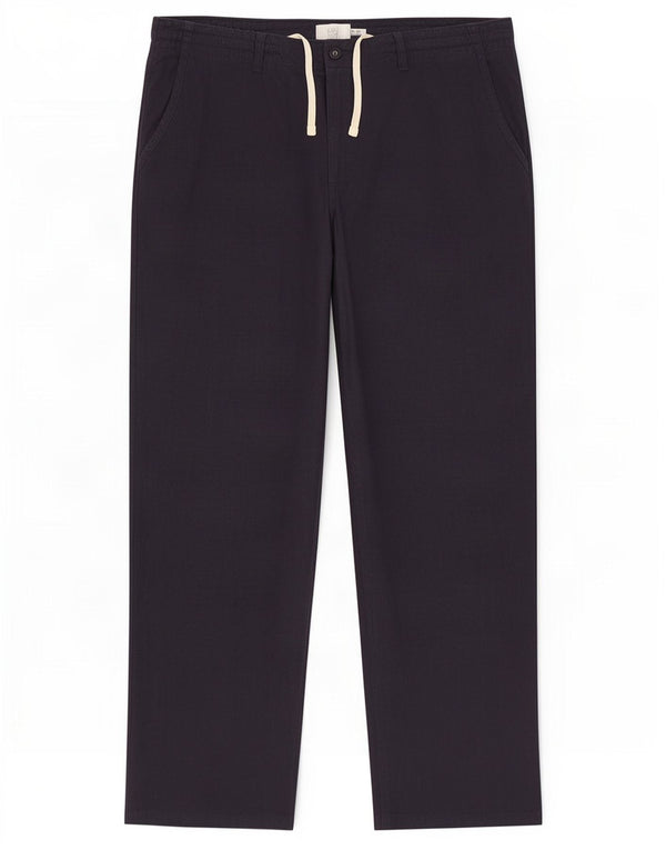 Calça chino reta masculina Marks & Spencer W40 L33 linho azul marinho