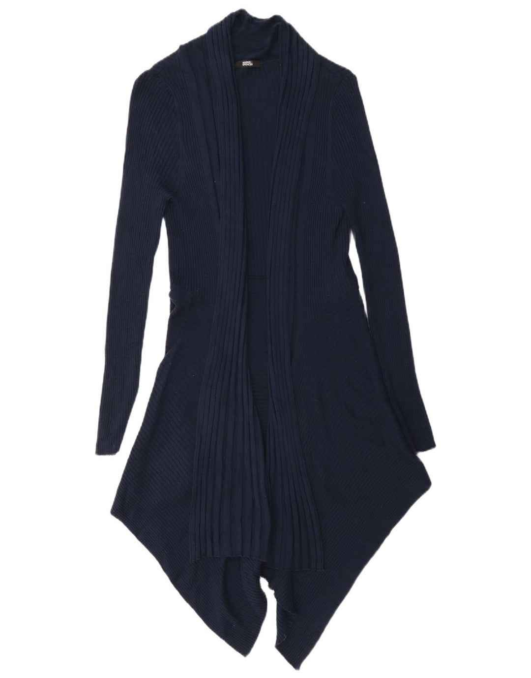 Suéter cardigã assimétrico feminino Marks & Spencer Reino Unido 14 médio azul marinho