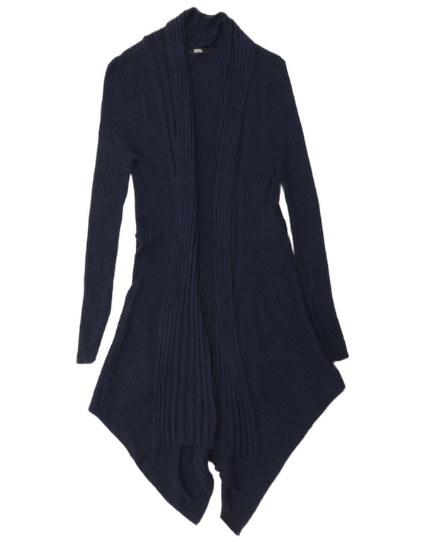 Suéter cardigã assimétrico feminino Marks & Spencer Reino Unido 14 médio azul marinho