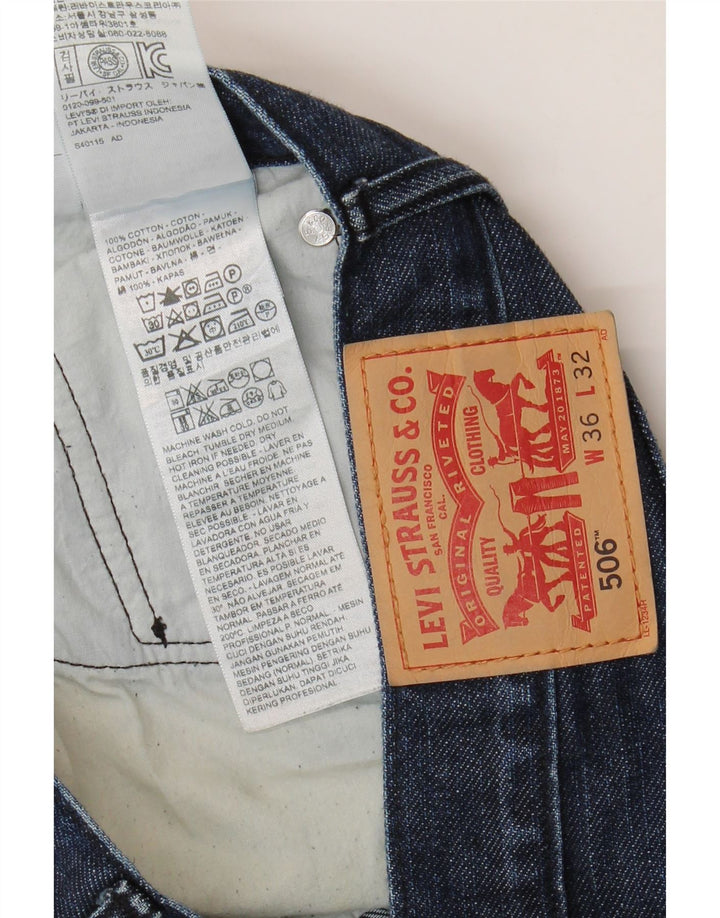 Levi's Masculino 506 Straight Jeans W36 L32 Azul Marinho Algodão