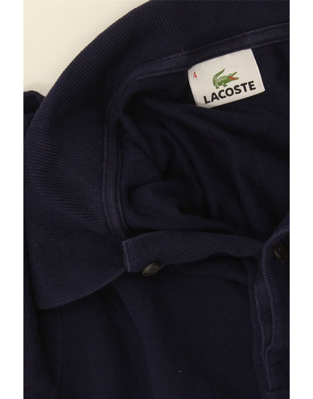 Lacoste camisa polo masculina de manga comprida tamanho 4 médio azul marinho
